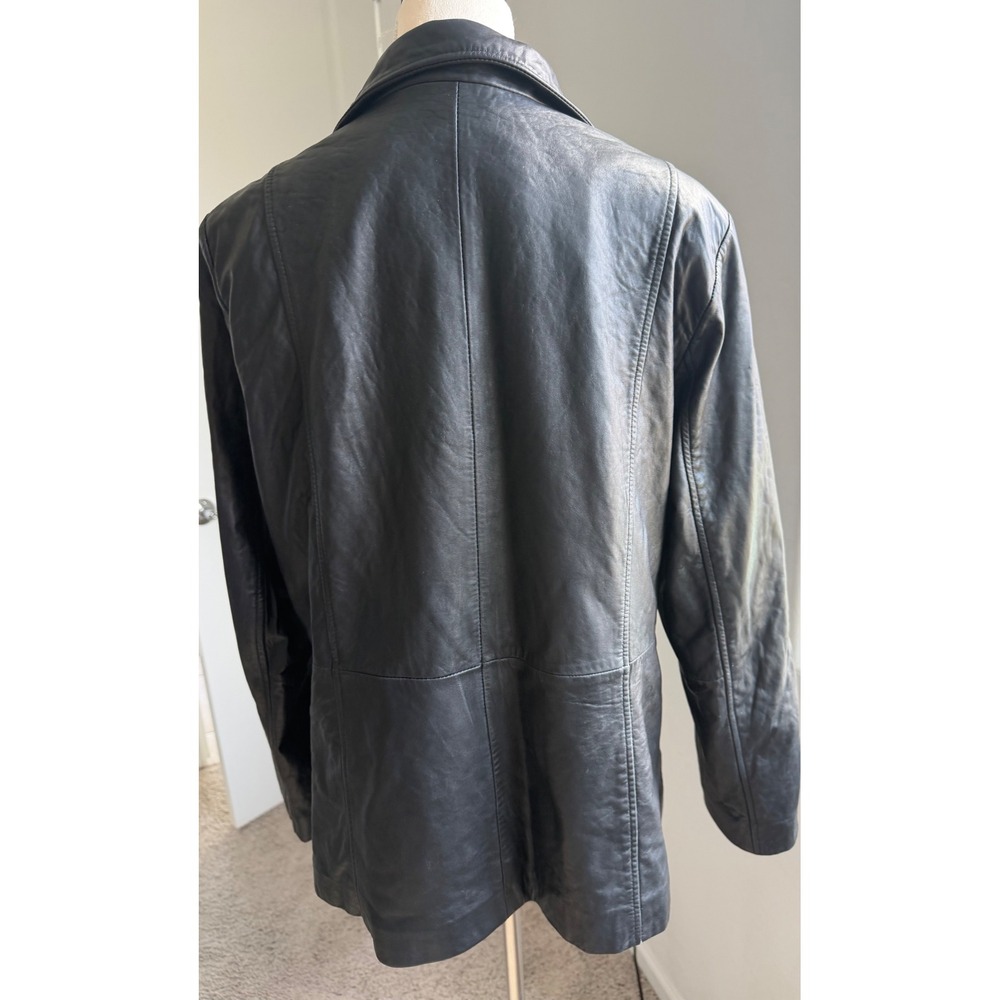 Wilson's Vintage Black Smooth Leather Pelle Studio Zip Up Moto Jacket Sz XL - Picture 4 of 10